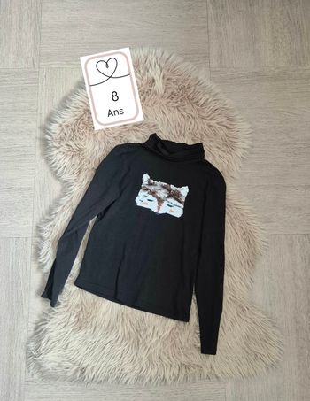 Pull col roulée à sequins réversible * Vertbaudet *