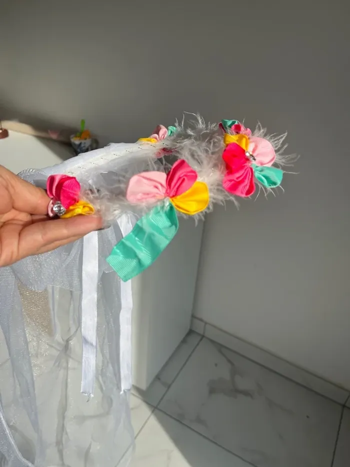 Couronne de fleur avec voilage - photo numéro 6