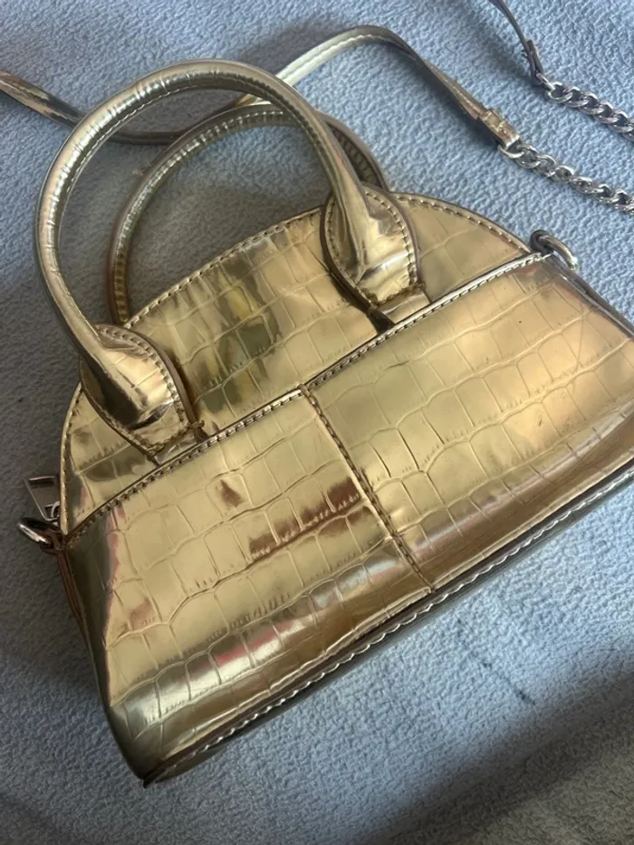 Petit sac à main doré Zara - photo numéro 2