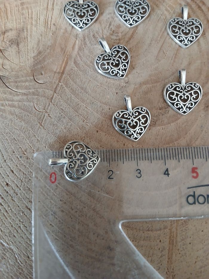Lot de 16 pendentif coeurs - photo numéro 2