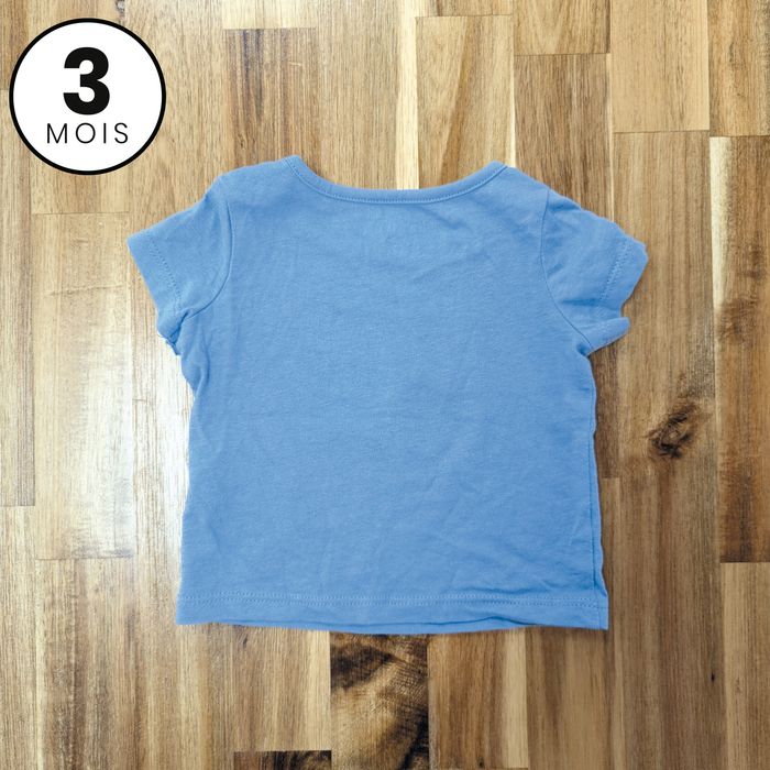 T-shirt manches courtes bleu 3 mois - photo numéro 2