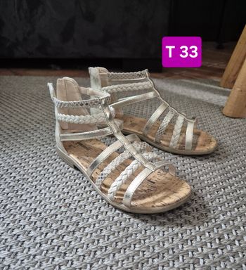 Chaussure spartiates dorées fille - taille 33