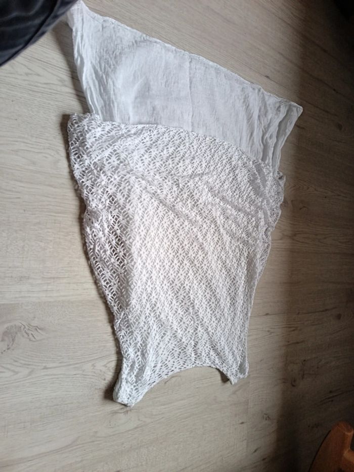 Haut débardeur blanc dentelle taille unique avec mesure parfait état - photo numéro 10