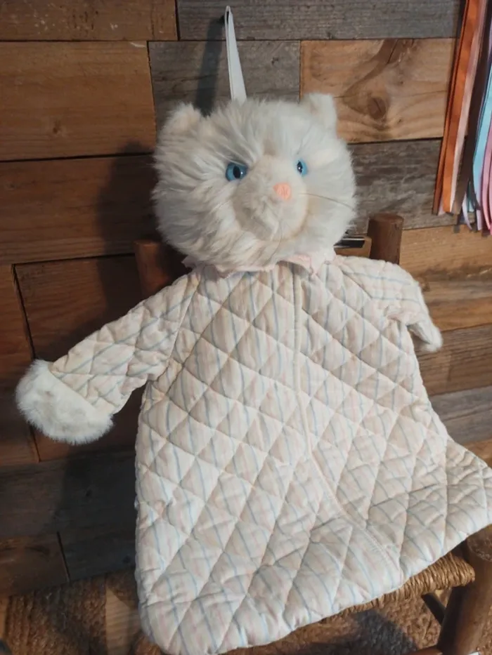 Peluche range pyjama chat vintage tbe - photo numéro 2
