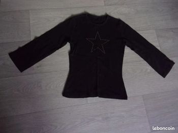 Tee shirt dégriffé "ETOILE" dorée cloutée taille 36 TBE