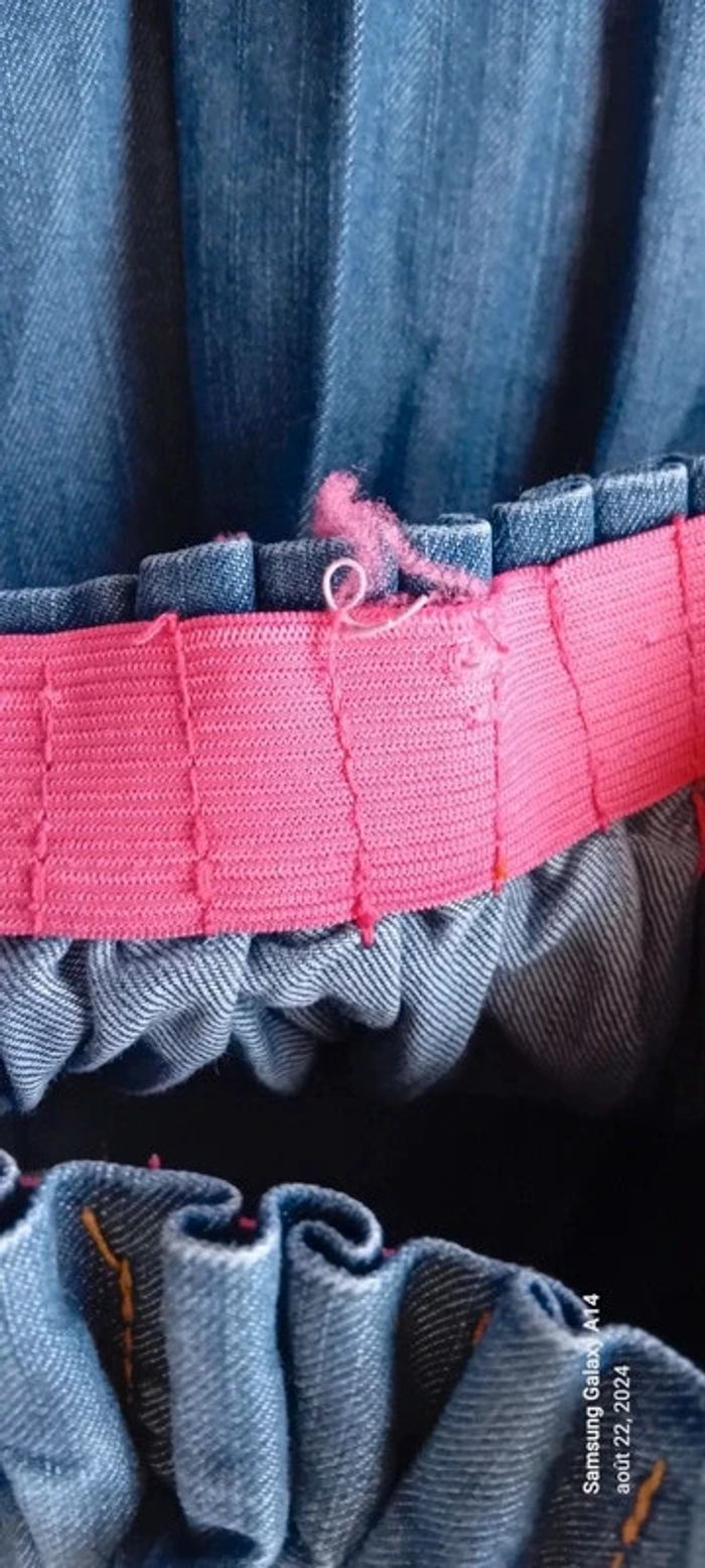 Jupe en jean plissée taille élastique bleu fille 10 ans tape à l oeil - photo numéro 14