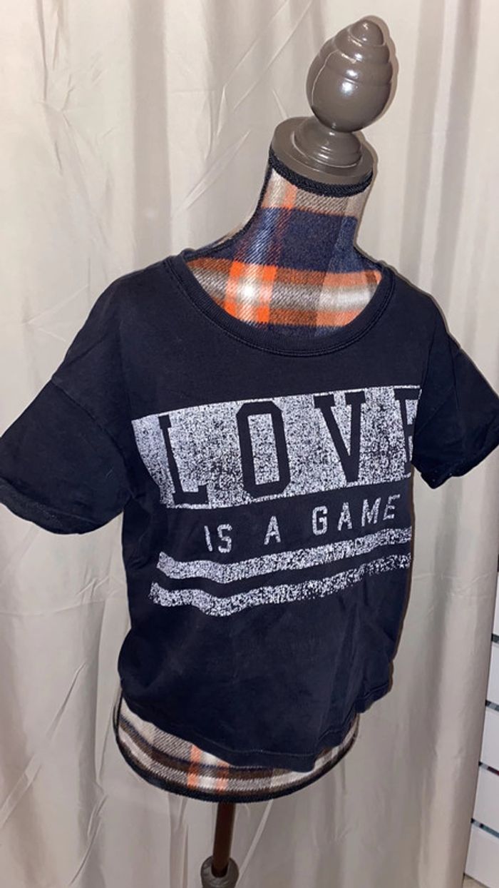 14 ans - cache cache tee shirt noir et blanc large - photo numéro 2