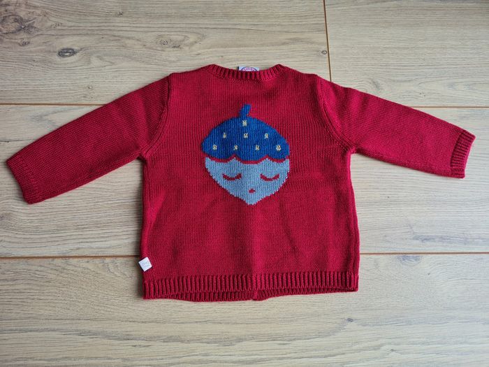 Gilet rouge bodeaux 9 mois - photo numéro 3