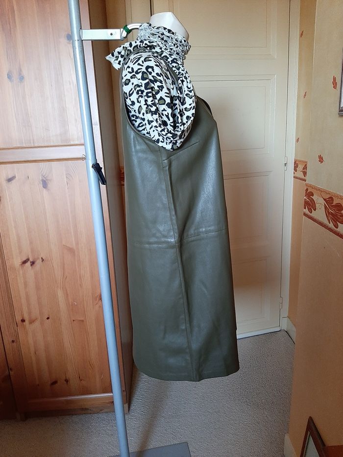 Etam -Robe Urban simili cuir - kaki T42 - photo numéro 6