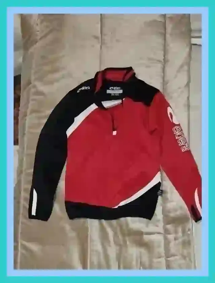 Pull zippé sport Eldera rouge noir mixte 8 à 10 ans  7521781145 - photo numéro 6