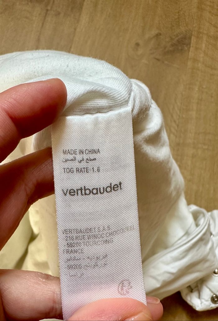 💜 Gigoteuse blanc avec manche détachable vertbaudet taille 6/12 mois 💜 - photo numéro 4