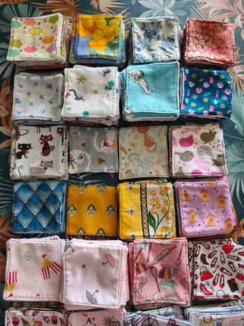 Lot 10 lingettes lavables 9x9 cm éponge bambou Oeko-tex 