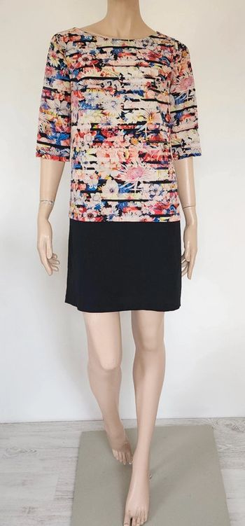 Robe noire à fleurs Promod T.38