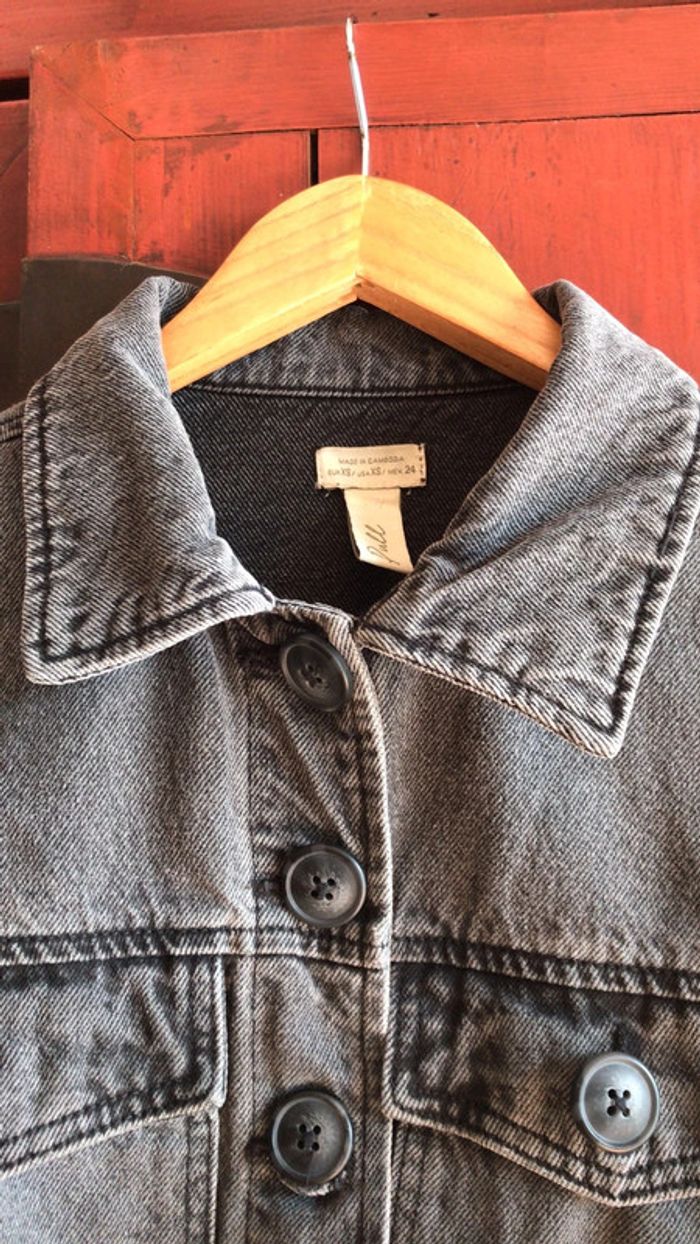 Pull&Bear veste en jean taille xs gris anthracite - photo numéro 3