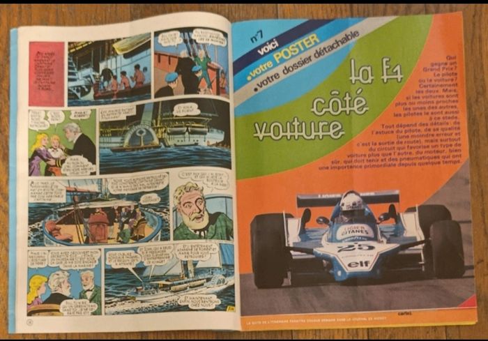 Ancien journal de mickey avec cadeau poster géant formule 1 jeu N°1469 de 1980 vintage - photo numéro 3