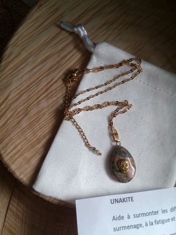 Collier pierre d'unakite naturelle