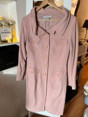 Long manteau rose poudré 80% laine Zara Basic  T.S TBE 🌸
