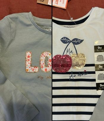 Lot x2 t-shirts neuf 