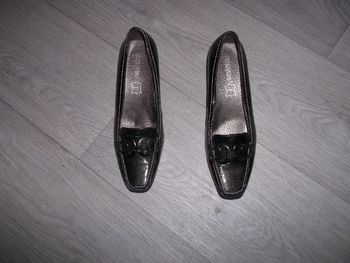 Escarpins AMARPIES cuir gris anthracite vernis taille 38 TBE