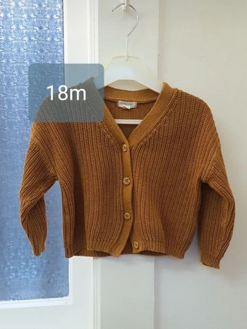 Gilet maille coton moutarde Vertbaudet 18 mois