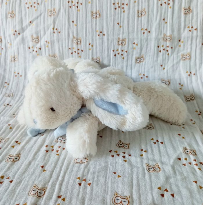 Doudou lapin bonbon bleu Doudou et compagnie 25 cm