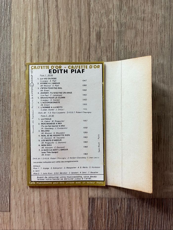 Cassette audio-Edith Piaf - photo numéro 2