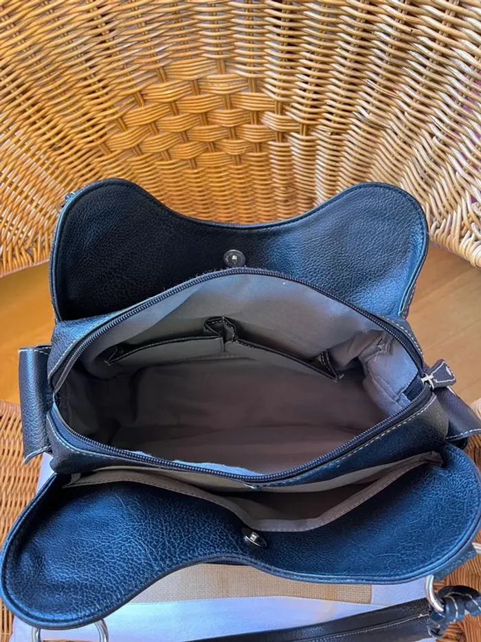 Sac noir vintage y2k marque Rosetti en cuir parfait état [ref2506SBl82] - photo numéro 14