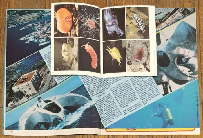 Ancien Journal de Mickey avec cadeau Dossier la mer Poster + vignettes N°1466 1980 vintage - photo numéro 3