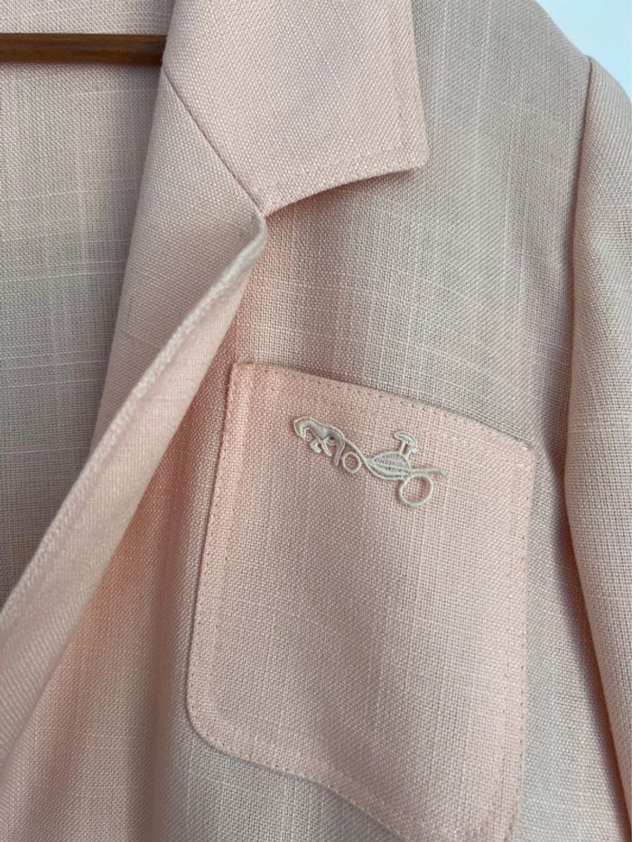 Blazer Weill Vintage Broderie Rose poudrée Bouton doré Taille 42 - photo numéro 2