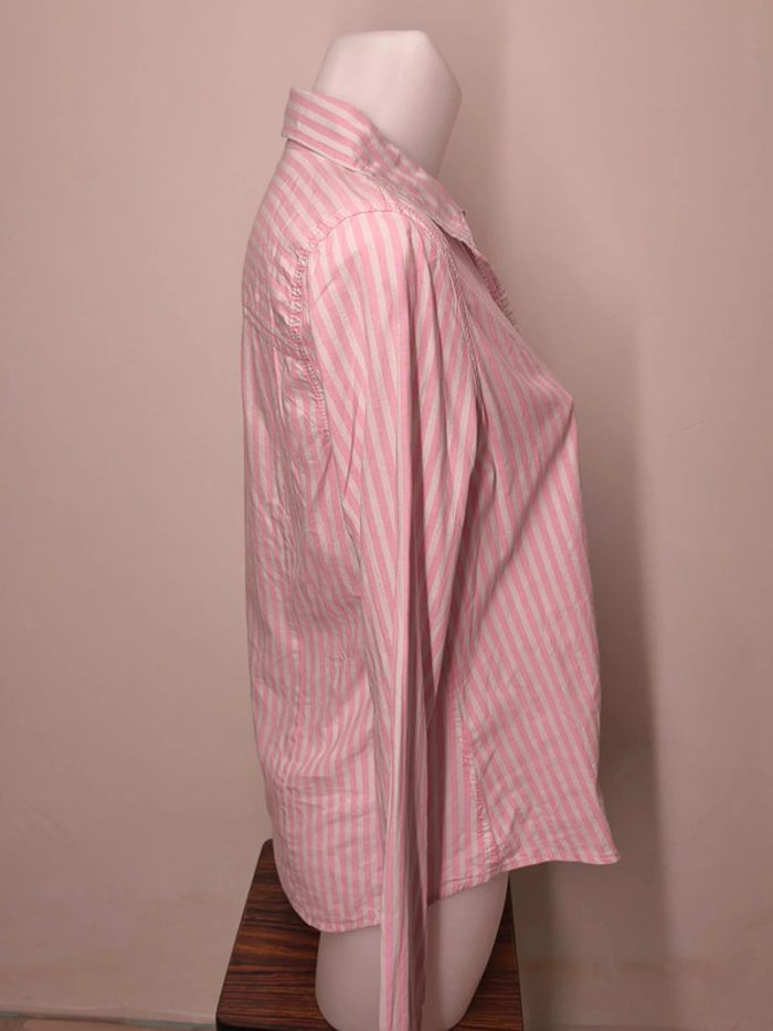 Chemise Abercrombie & Fitch Femme Taille L Rose Rayé - photo numéro 4