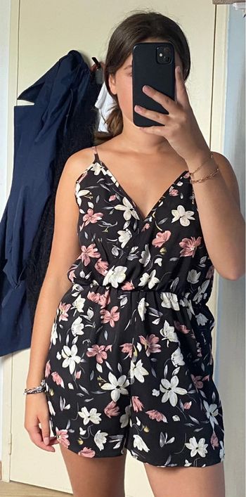 Combi short fleuri