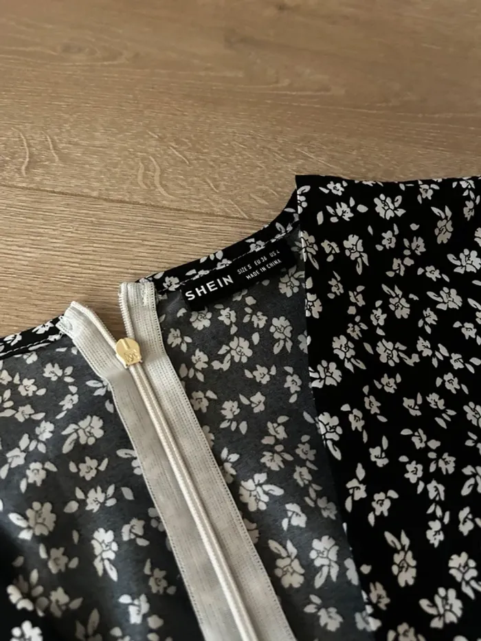 Robe noir à fleurs blanches - photo numéro 4