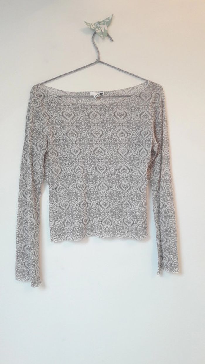 👩 Top manches trompettes voile polyamide femme 38-40