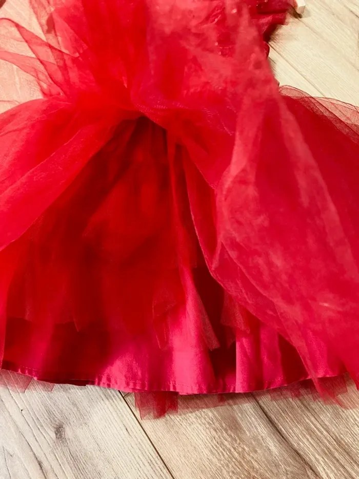 Taille 2-3 ans robe créateur fille TAO rouge * tulle * 🌹 - photo numéro 5