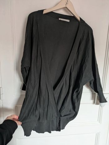 Gilet gris anthracite noir Kookaï taille 3 cache coeur