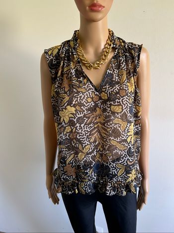 Blouse imprimée transparente neuve sans manches Morgan taille 38 (valeur 45€)