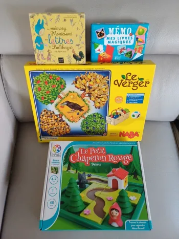 Lot Petit chaperon rouge/ Verger/ Memory Montessori/ Mémo livres magiques complets et TBE 3/4 ans+