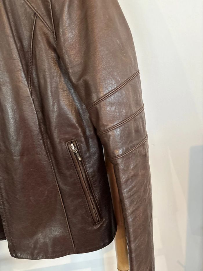 Veste en cuir de buffle marron Vintage Oakwood - photo numéro 11