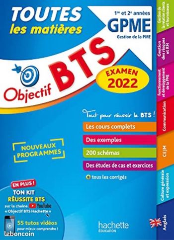 Objectif BTS GPME – Toutes les matières – Examen 2022
