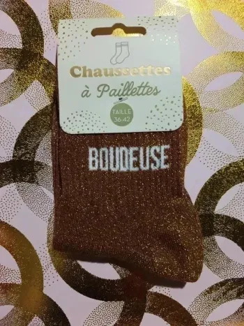 Chaussette à paillettes message