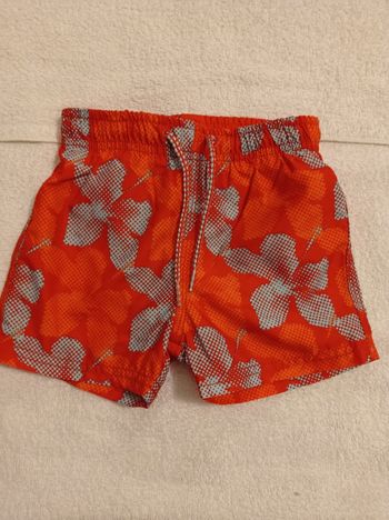 Bermuda de bain pour piscine ou mère taille 24 mois 86 cm doubler voir photos avec cordon orange