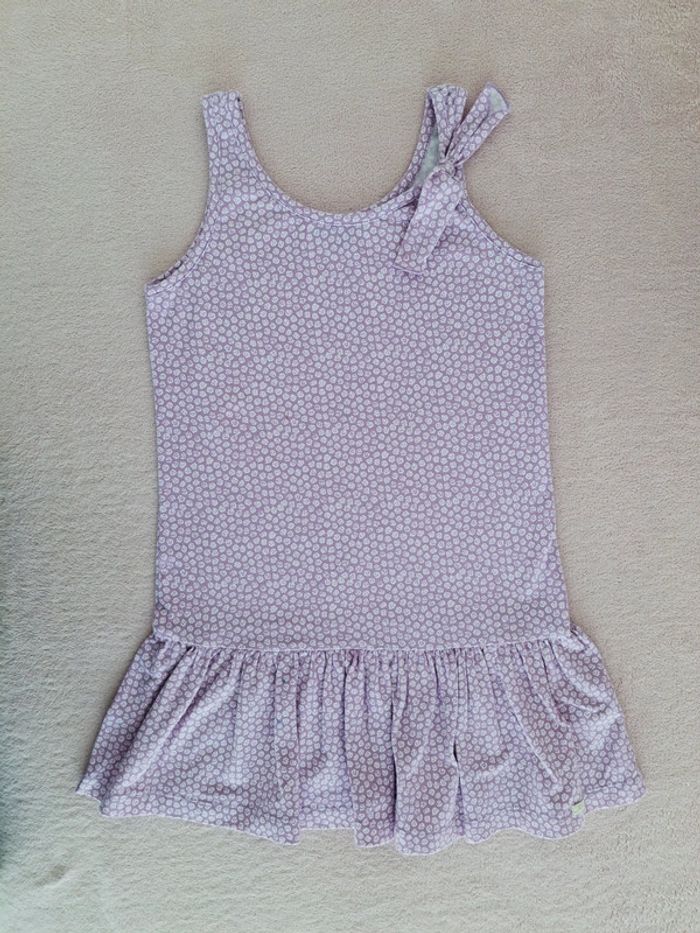 Robe d'été Kid Cool 6 ans parme motif petites fleurs blanches - photo numéro 2