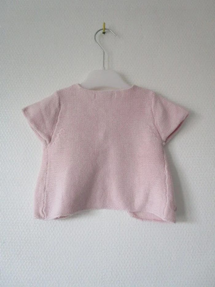 Gilet rose pâle Obaïbi 12 mois TBE - photo numéro 5