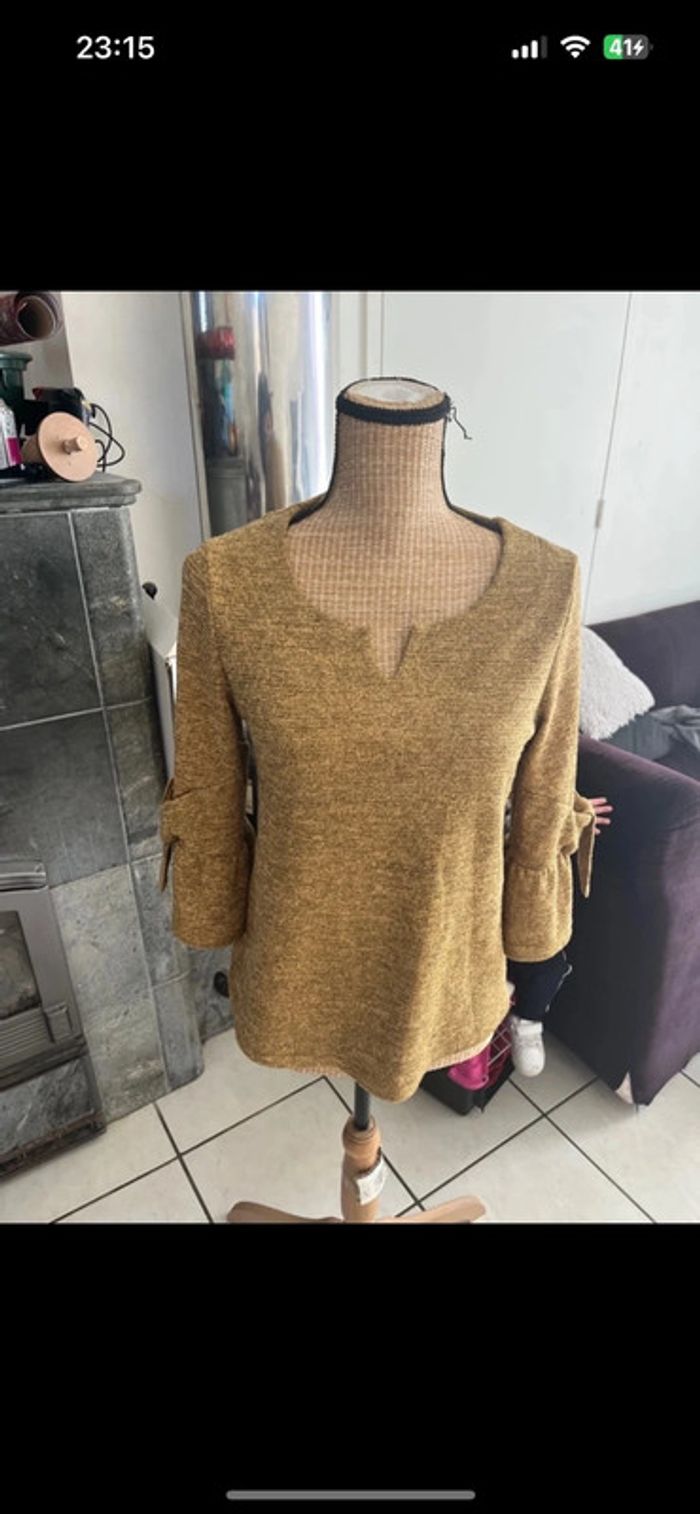 Blouse moutarde pailleté