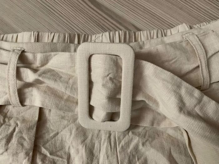 Short style lin beige ceinture T.M neuf Shein - photo numéro 4