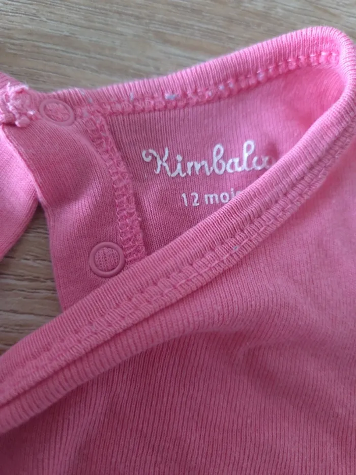 Pyjama rose coton arc en ciel 12 mois - photo numéro 3