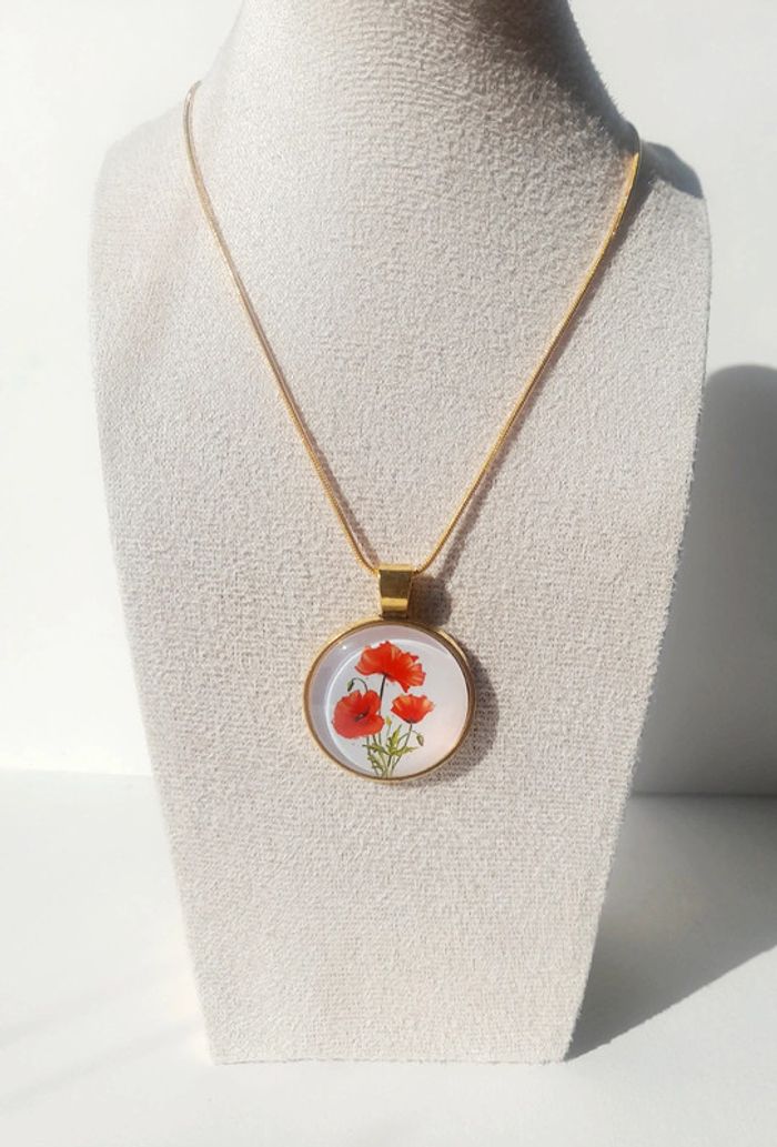 Collier coquelicot