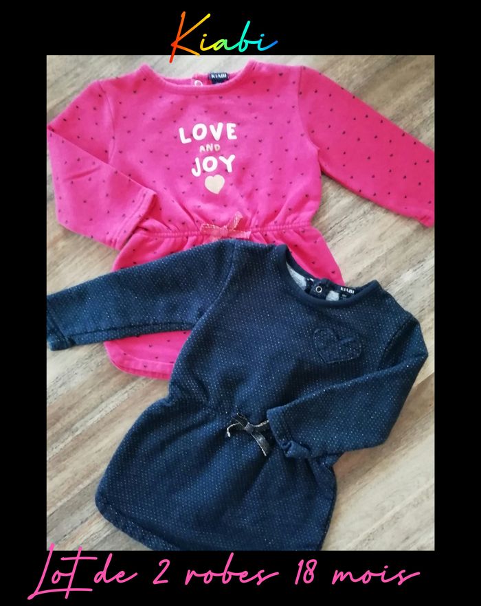 Lot de 2 robes 18 mois en Tbe Kiabi