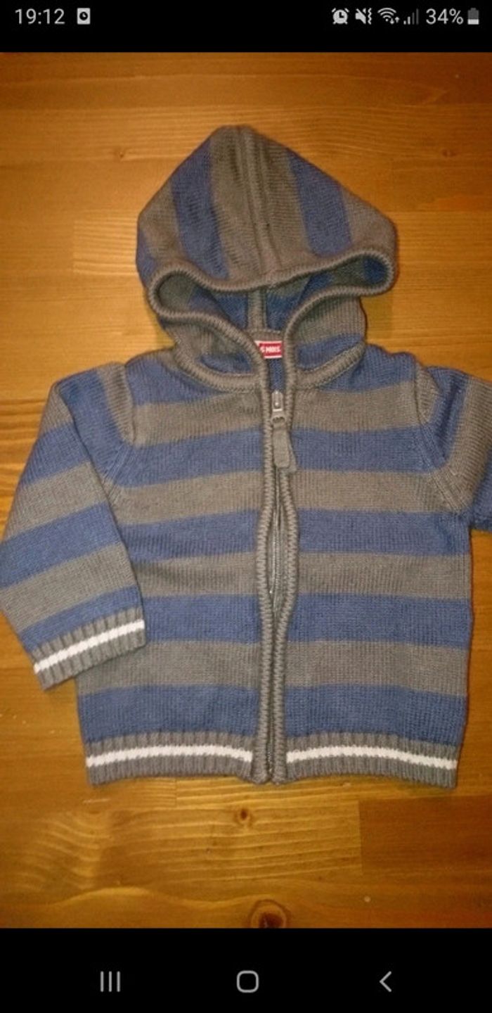 Gilet zippé à capuche 6 mois - photo numéro 5