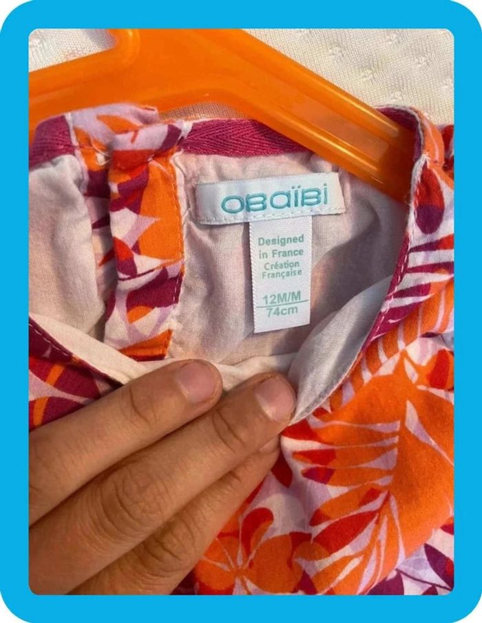Très jolie robe bébé fille 12 mois OBAÏBI - photo numéro 5